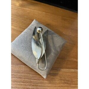 50s Vintage Brooch Pin Mid Century Modernist Large Gold Tone Flower